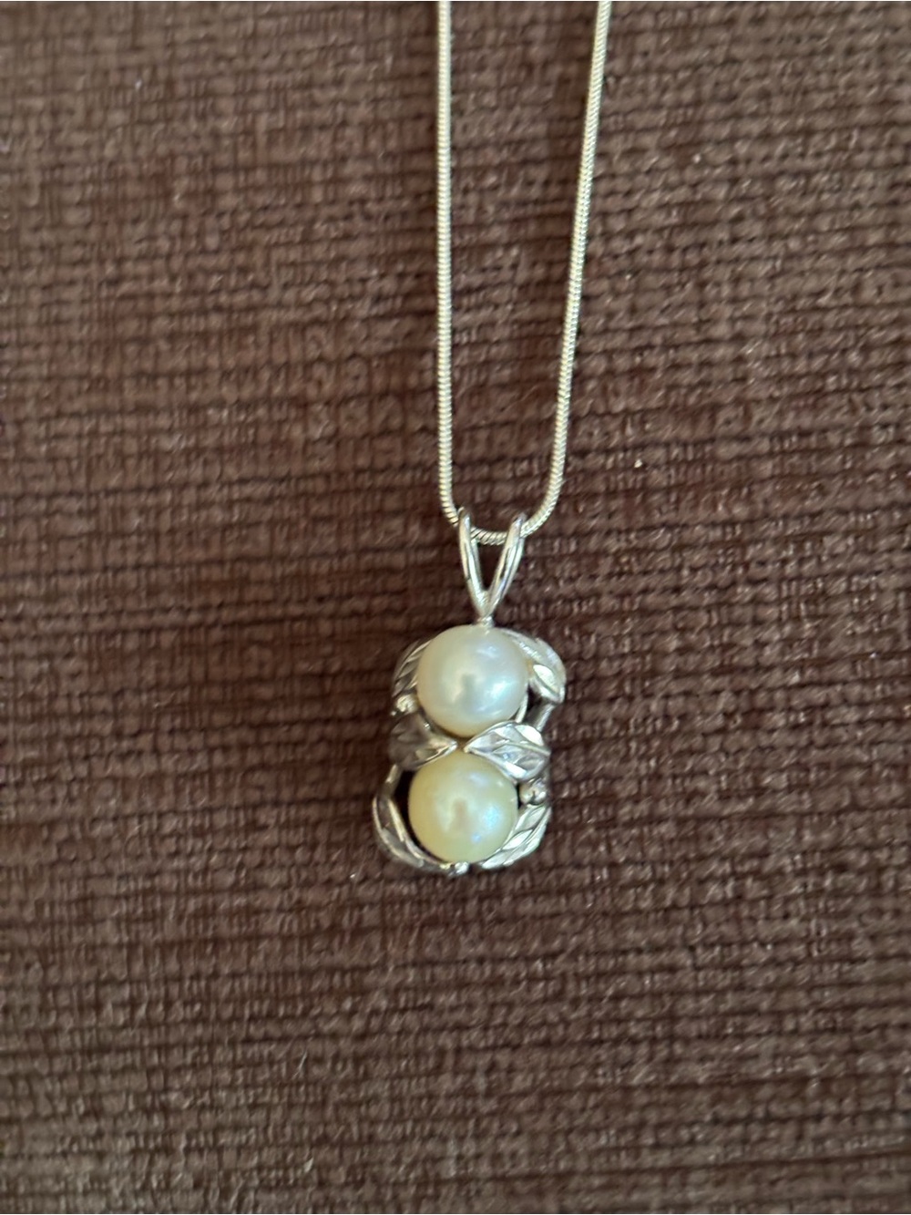 Pearl Double-Drop Pendant Necklace in White and Silver